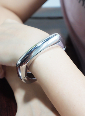 欧美金色光面宽版时尚手镯女 夸张合金打开手镯手环舞会酒吧配饰