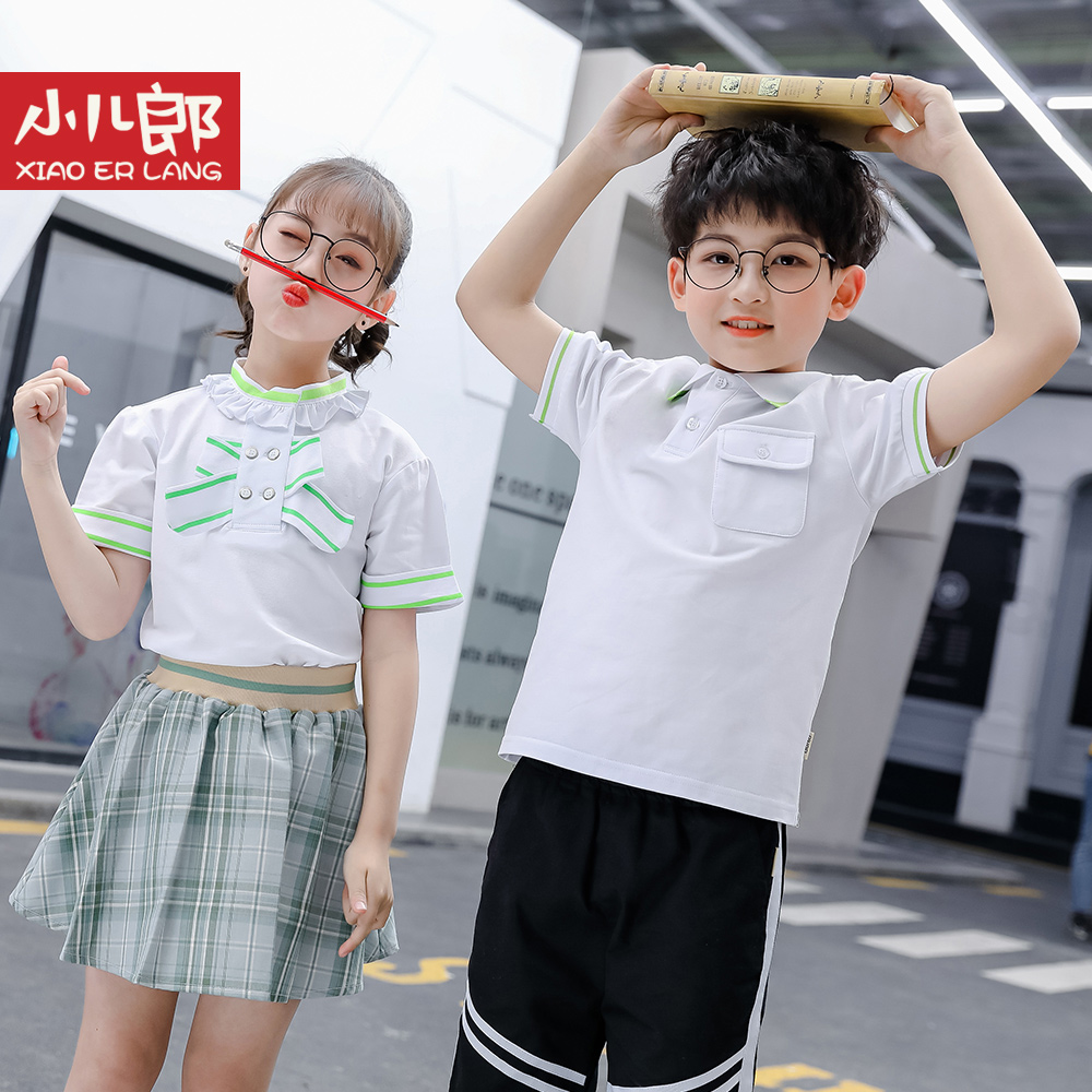 2020夏季新款小学生深圳校服男女童学院风套装班服幼儿园园服定制