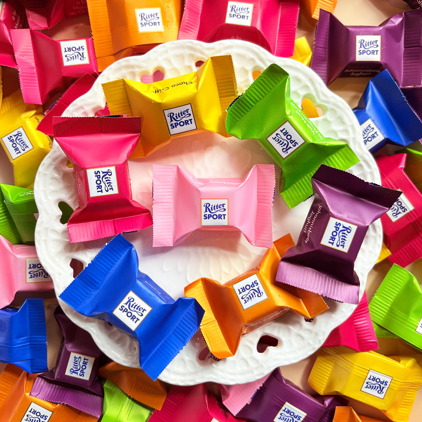 德国进口RitterSport瑞特滋牛奶夹心巧克力什锦散装婚庆喜糖零食,淘宝优惠券,粉丝福利购,淘宝优惠卷