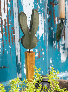 掬涵园艺装饰工具插牌铁艺木质花盆花插地插创意花园杂货阳台摆件