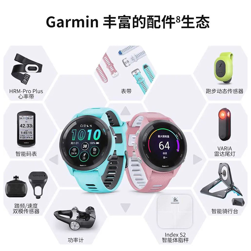 Garmin佳明forerunner265/265S触屏跑步骑行游泳音乐智能运动手表 - 图2