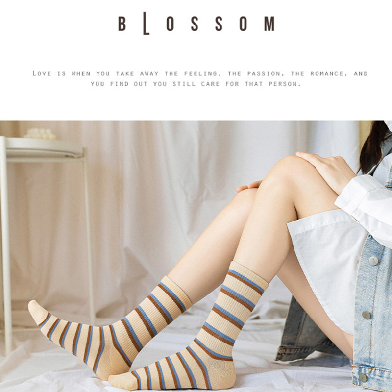 俞兆林5双装女棉质ins潮中筒袜 俞兆林兰芷短袜/打底袜/丝袜/美腿袜