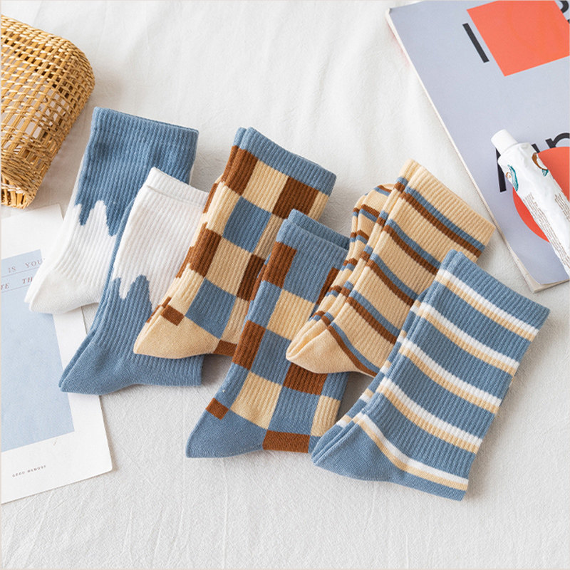 俞兆林5双装女棉质ins潮中筒袜 俞兆林兰芷短袜/打底袜/丝袜/美腿袜