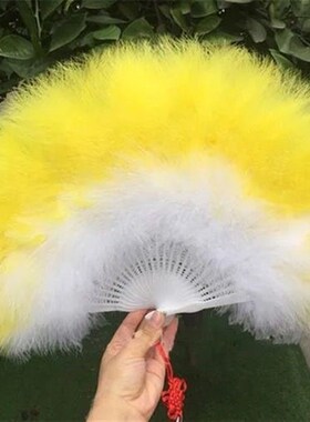 适用子旗袍夜上海m舞蹈毛绒民国古风毛毛扇白色鹅毛折扇拍照道具