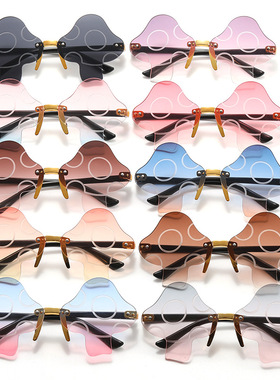 嘻哈个性朋克复古搞怪墨镜双层