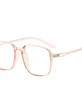 大脸复古风方形黑色粗框超轻眼镜