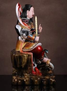 玄天上帝神像佛像汉白玉真武大帝北帝公荡魔天尊玄武大帝供奉摆件