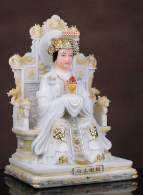 汉白玉地母神像供奉家用佛像地姥元君后土娘娘大地之母摆件新款