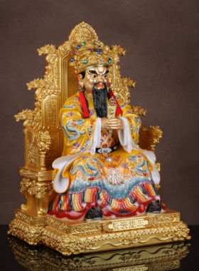 汉白玉五爷像龙五爷广济龙王菩萨广济龙王五爷像家用摆件供奉彩绘