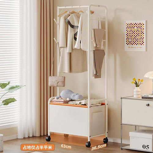 简易衣帽架落地立式出租屋临时可移动晾衣架衣服收纳架新款挂衣架 - 图0