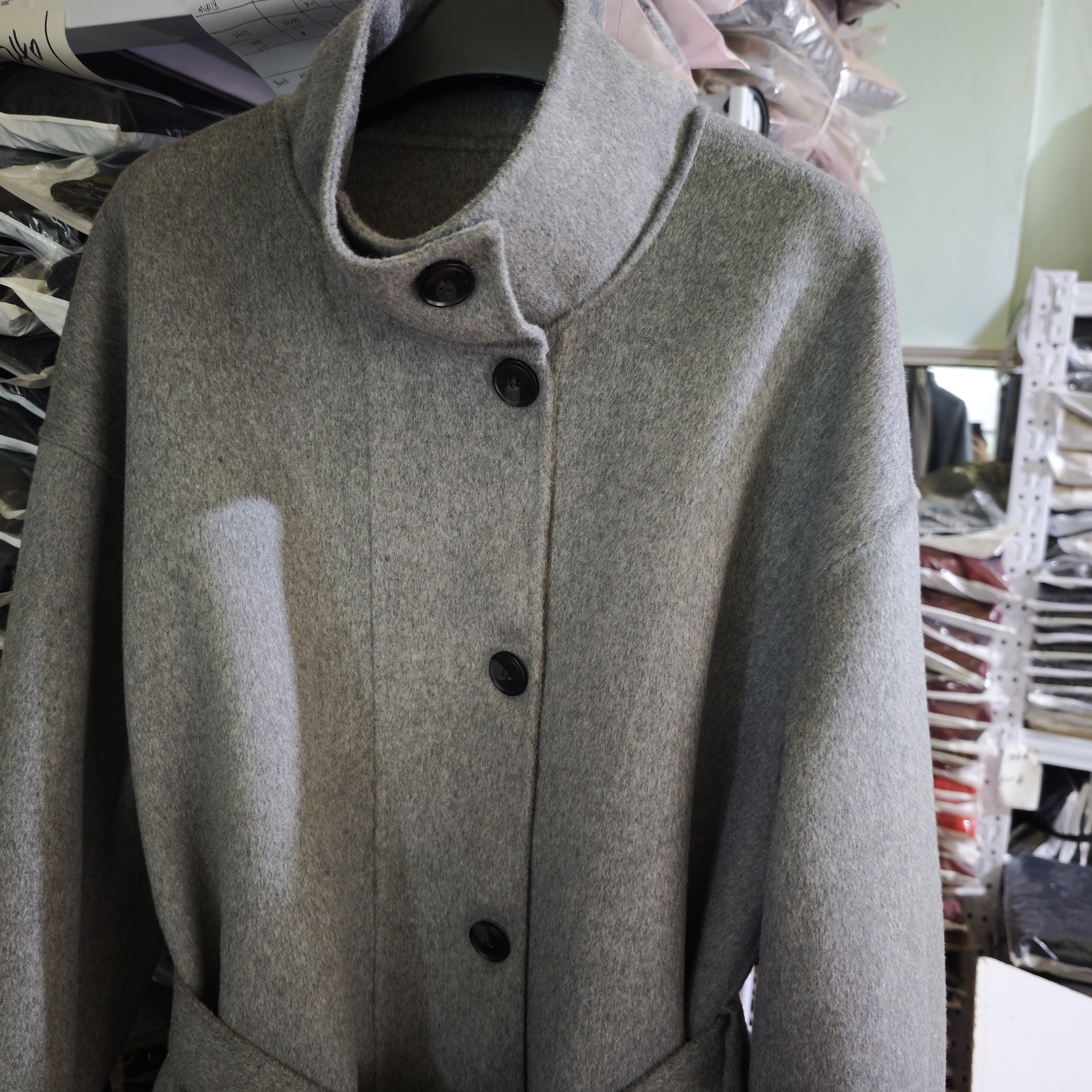 大码小个子双面羊毛大衣女秋冬新款胖mm赫本风中长系带毛呢外套女,淘宝优惠券,粉丝福利购,淘宝优惠卷