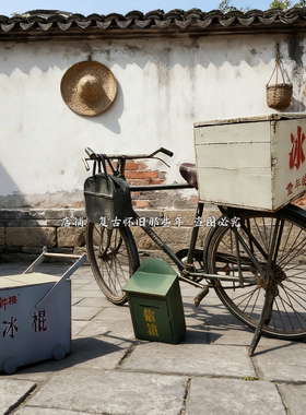 复古老式28自行车冰糕箱报箱信箱