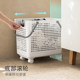 Lazy corners and narrow slits to store movable dirty clothes basket