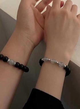 设计闺蜜手链二人高颜值磁吸手串情侣吸铁石可爱小饰品一对时尚