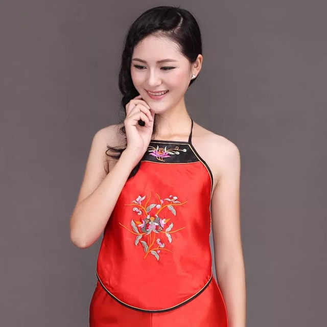 Free shipping women's double layer embroidered silk sexy bellyband