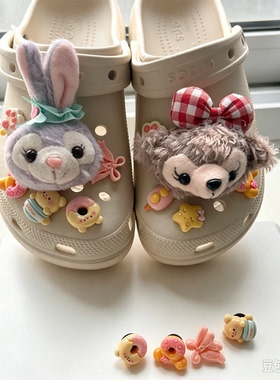 洞洞鞋鞋花配饰可爱毛绒公仔鞋扣秋冬适配crocs加厚少女心鞋扣