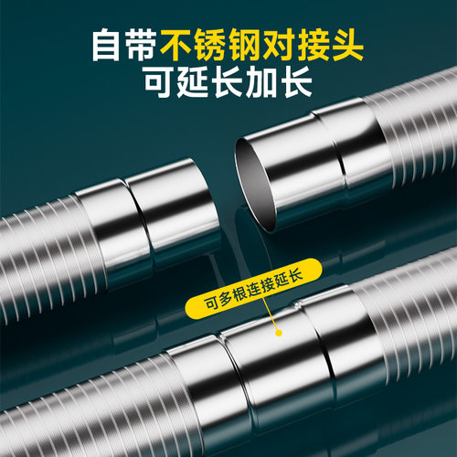 燃气热水器排烟管纯铝伸缩软管强排式不锈钢烟囱排气排风延长配件-图1