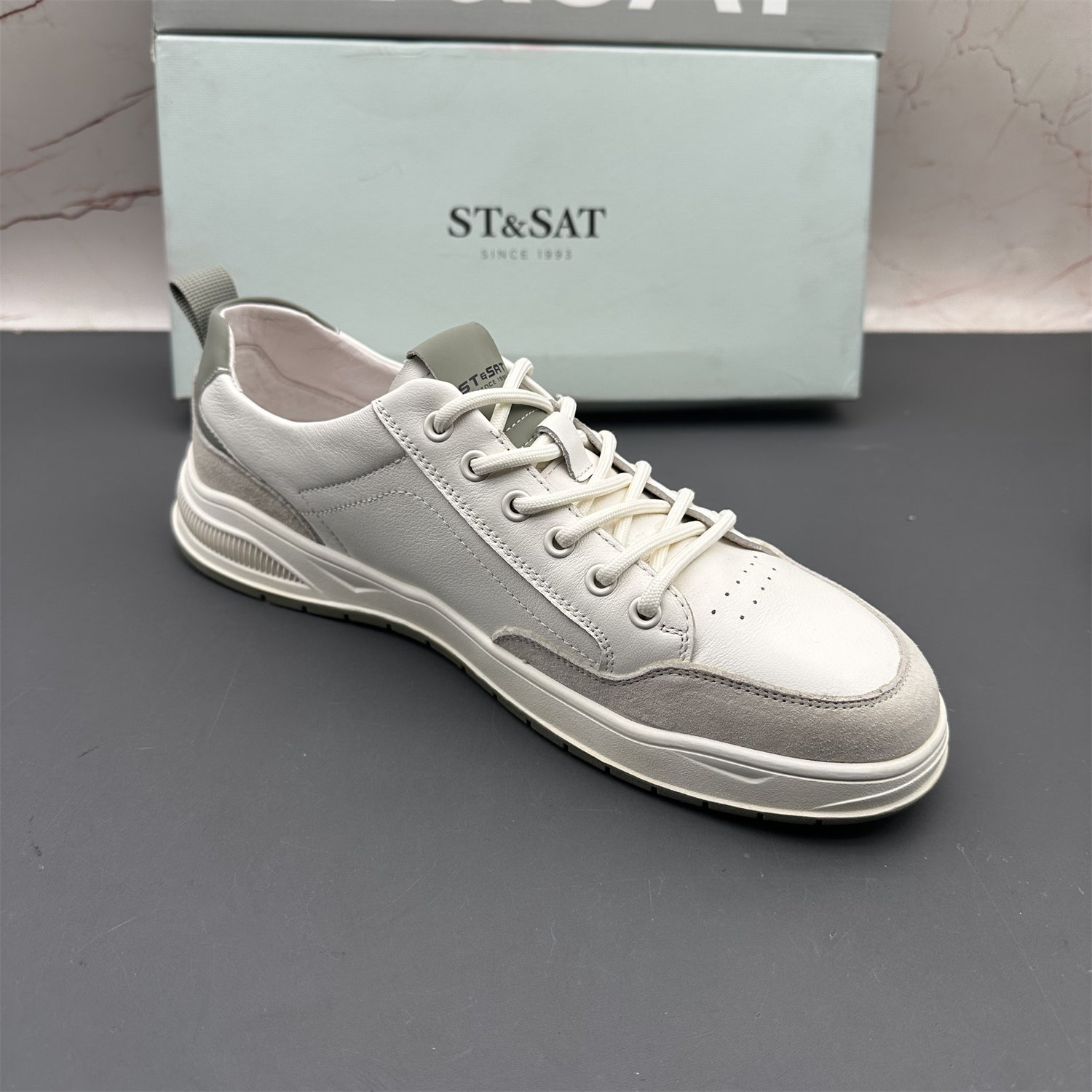 40码ST&SAT星期六撤柜断码牛皮男鞋系带圆头防滑日常休闲百搭单鞋,淘宝优惠券,粉丝福利购,淘宝优惠卷