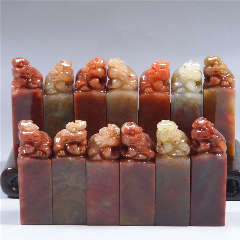 寿山石红石貔貅古兽钮头印章金石篆刻章印石随形章篆刻练习章方章,淘宝优惠券,粉丝福利购,淘宝优惠卷