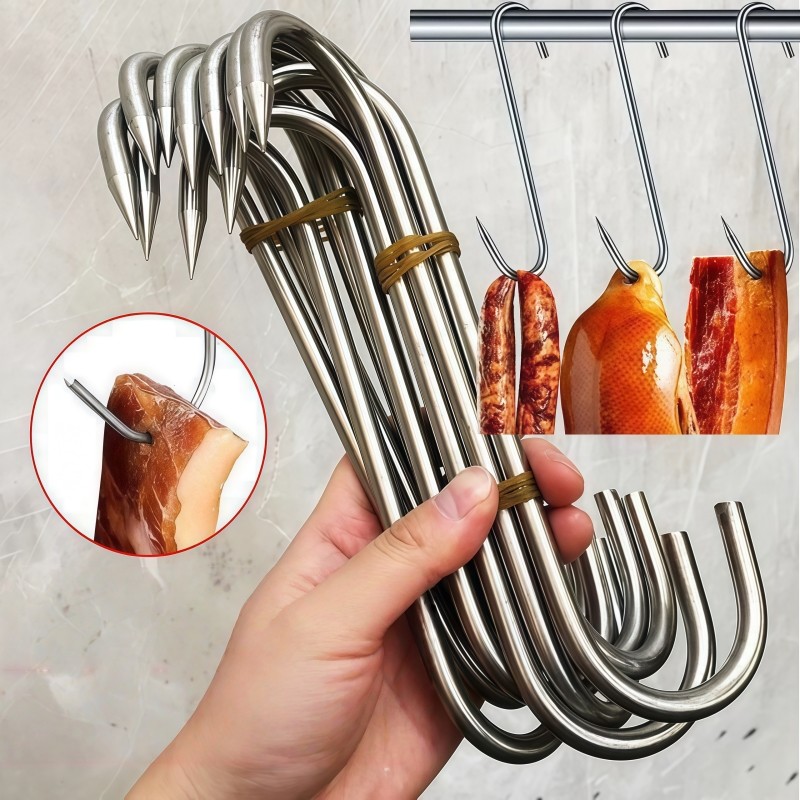 腊肉挂钩S型不锈钢晾晒猪肉钩子烤鸭香肠专用实心加粗大号尖头S勾,淘宝优惠券,粉丝福利购,淘宝优惠卷