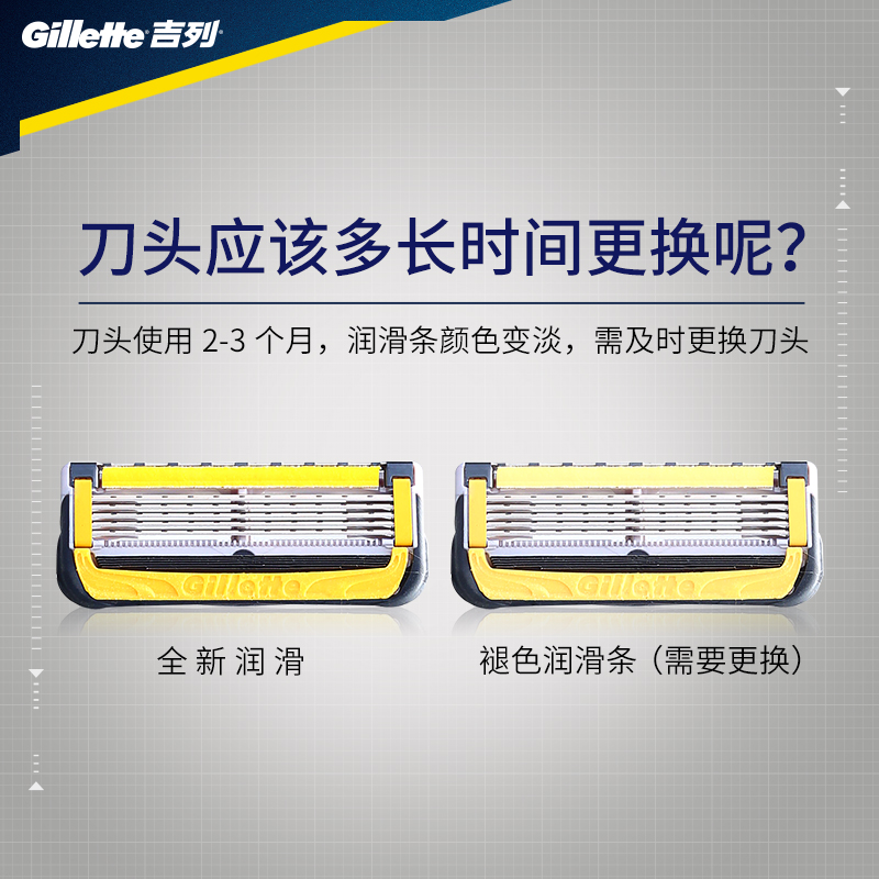 吉列锋隐致护剃须刀片男士刮胡刀头5层刀片非电动非吉利替换刀头-图3