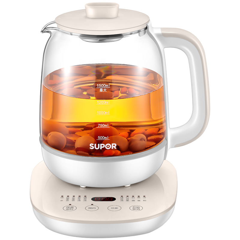 苏泊尔天居专卖店苏泊尔养生壶家用多功能全自动煮茶器办公室小型花茶壶保温玻璃壶0