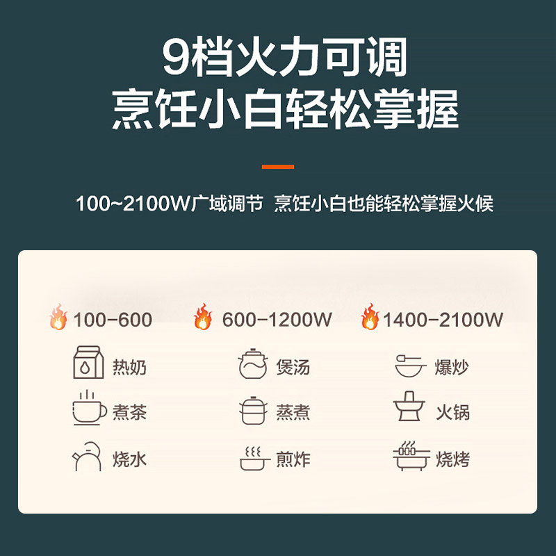 苏泊尔天居专卖店苏泊尔电磁炉家用全自动灶炒菜锅一体智能宿舍火锅小型电池炉套装2