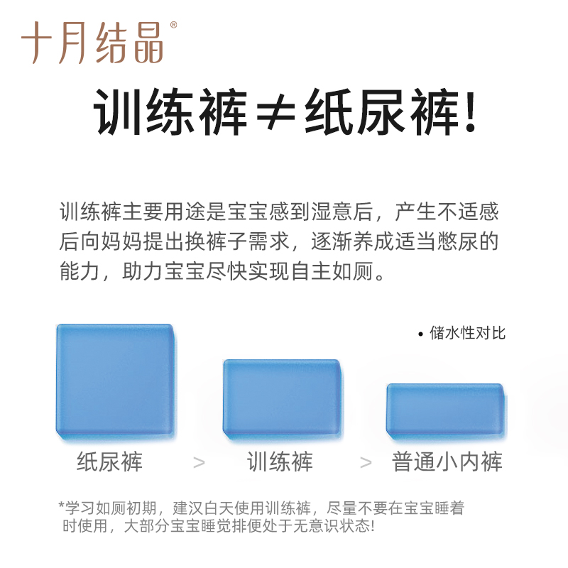 十月结晶如厕训练裤男女宝宝婴儿尿布裤网眼透气固定隔尿裤可洗裤