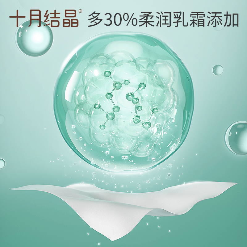 十月结晶小太阳柔润纸巾宝宝乳霜保湿纸婴儿手口云柔面巾纸便携装 - 图0