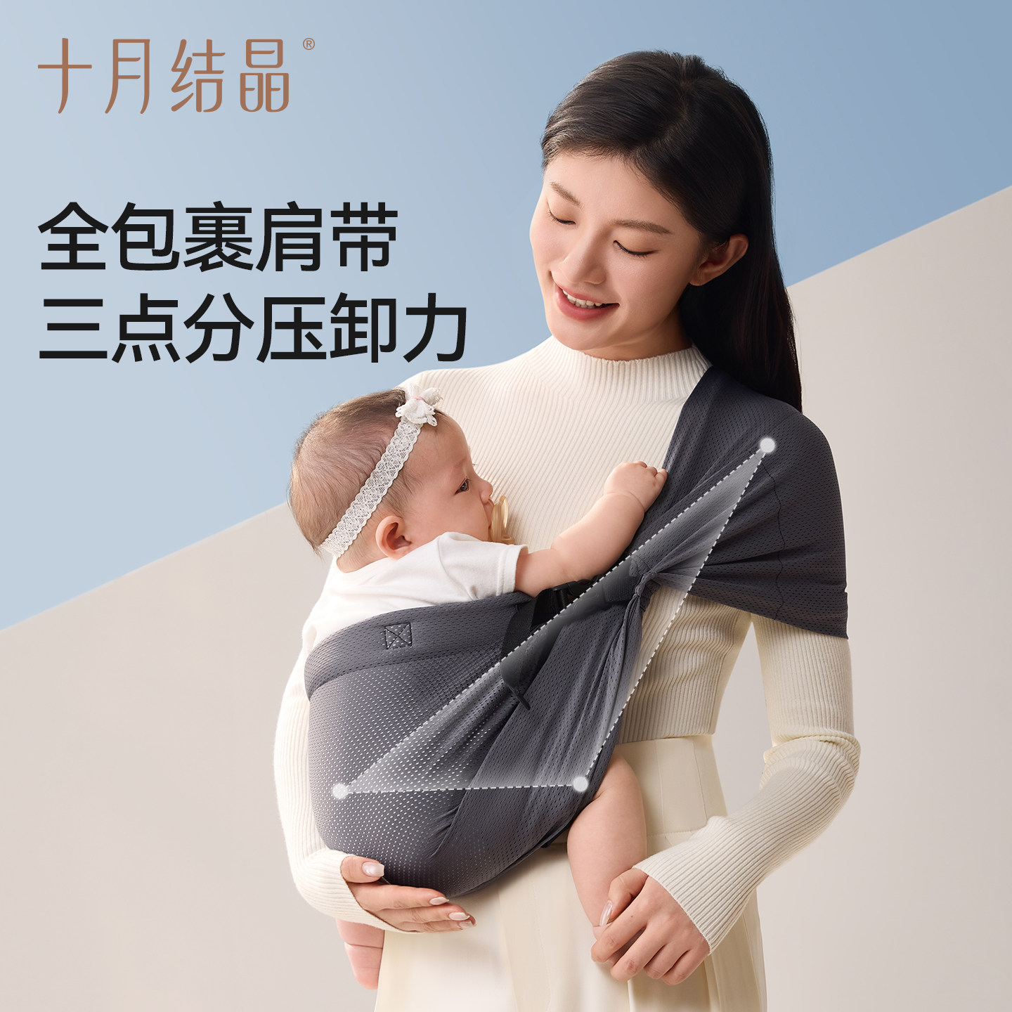 十月结晶婴儿背带新生宝宝外出前抱式婴幼儿横抱抱娃神器解放双手,淘宝优惠券,粉丝福利购,淘宝优惠卷