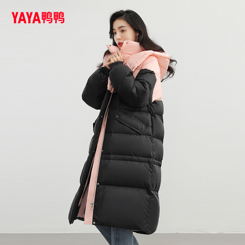 【鸭鸭官方旗舰店】韩版加厚长款保暖外套