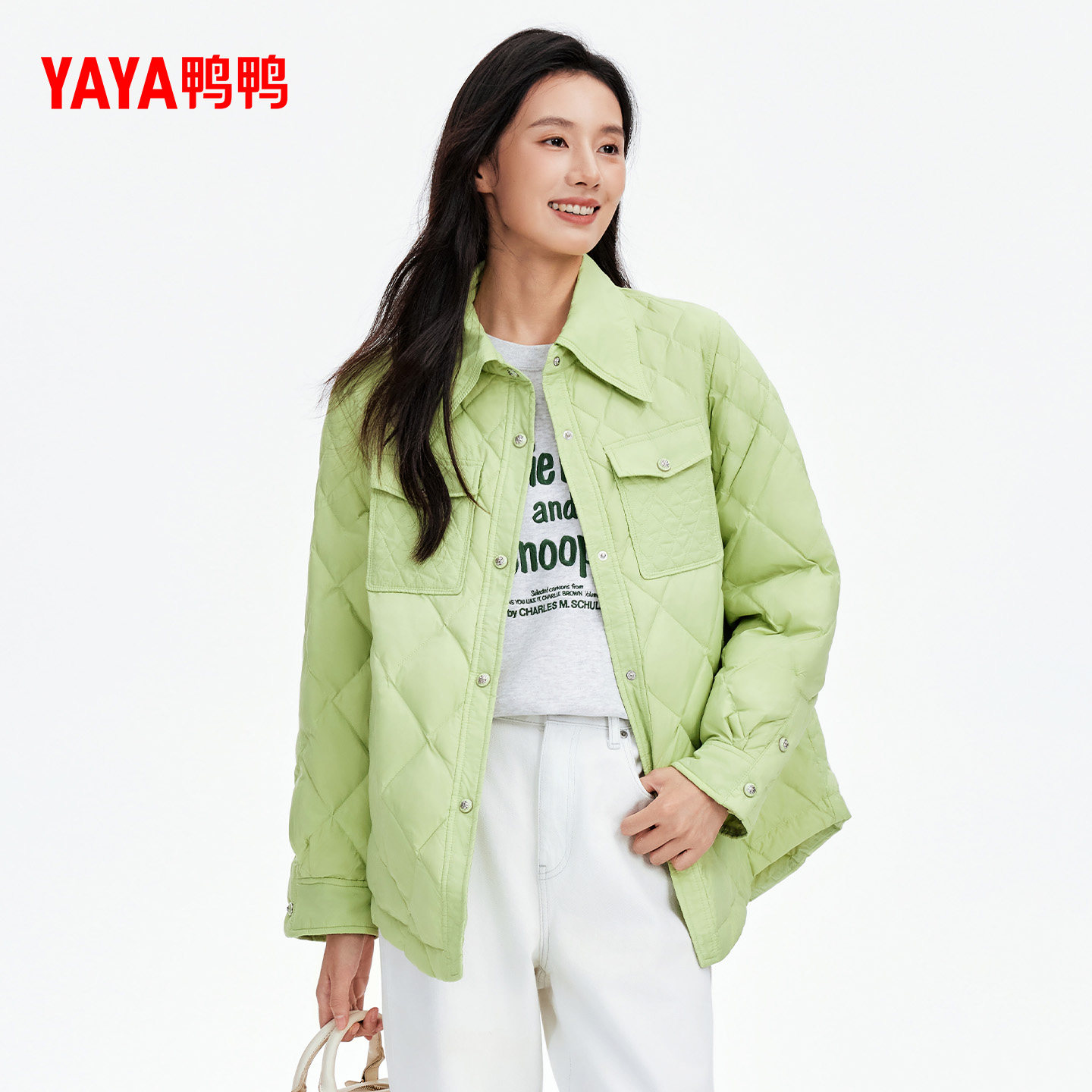 鸭鸭轻薄羽绒服女小香风2025秋冬反季爆款衬衫领时尚优雅舒适外套,淘宝优惠券,粉丝福利购,淘宝优惠卷