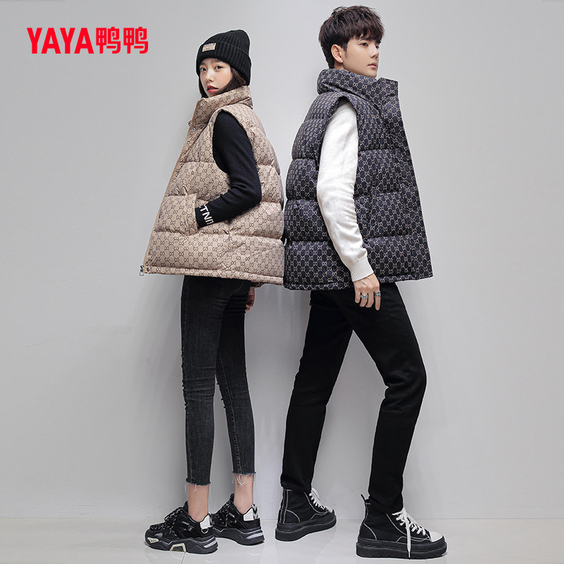 鸭鸭 23年秋季新款 情侣时尚短款立领韩版休闲羽绒马甲  天猫优惠券折后￥99包邮（￥199-100）男、女多色可选