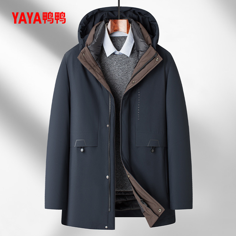 鸭鸭羽绒服男士2025年冬季新品中长款立领连帽宽松保暖加厚外套J,淘宝优惠券,粉丝福利购,淘宝优惠卷