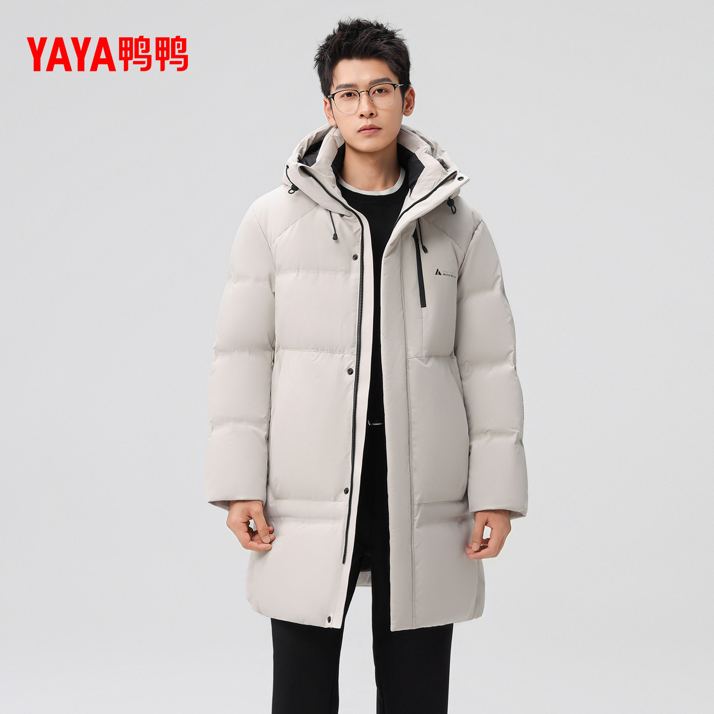 鸭鸭羽绒服男2025冬季新款休闲时尚百搭中长款连帽保暖加厚外套M,淘宝优惠券,粉丝福利购,淘宝优惠卷