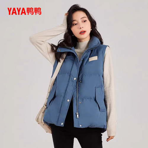 鸭鸭轻薄羽绒服马甲女短款秋冬秋冬立领韩版气质鸭绒背心马夹外套 - 图2