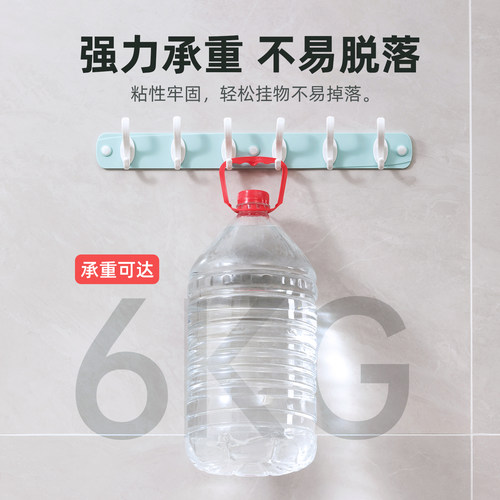 茶花强力塑料挂钩入户玄关衣柜鞋柜粘胶挂衣钩粘钩浴室排钩衣帽钩 - 图0