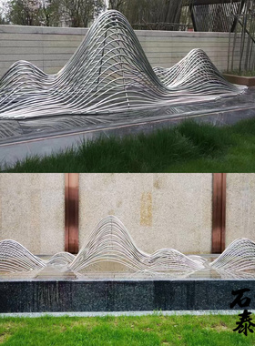 不锈钢假山鹅卵石雕塑定制