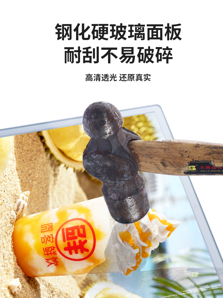 超薄灯箱广告牌挂墙式钢化玻璃招牌led发光海报菜单定做抽画展示 - 图2