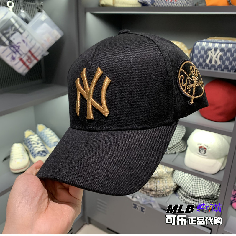 Mlb帽子韩国专柜正品洋基队ny字母刺绣男女硬顶封口棒球帽32cp16