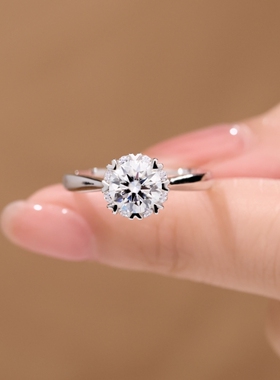 莫桑石女款纯银婚戒轻奢简约戒指