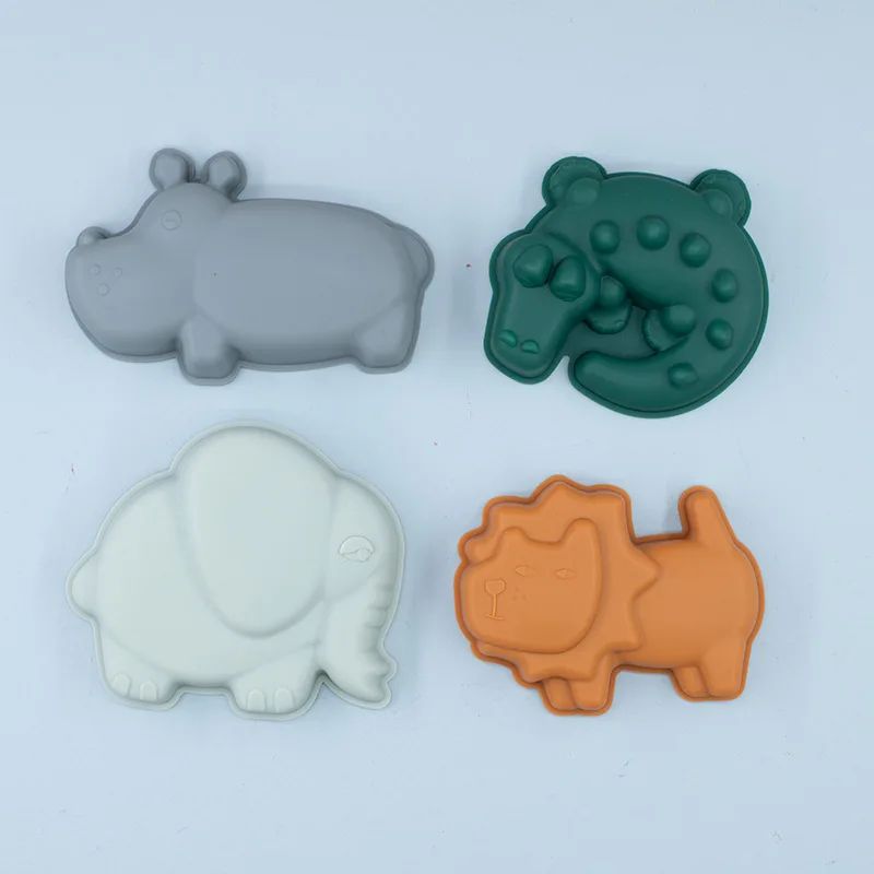 Animal Fruits Silicone 4pcs/Set Sand Mold Seaside Digging So - 图0