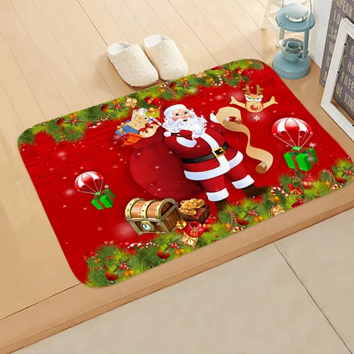 Christmas Door Mat Santa Claus Carpet Marry Christmas Decora - 图3