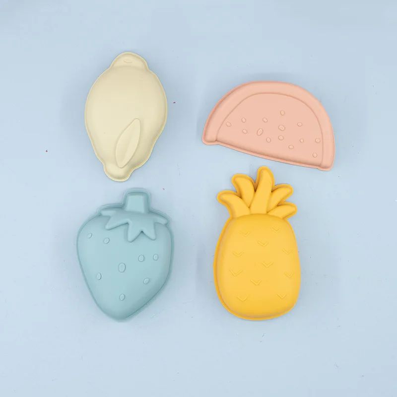 Animal Fruits Silicone 4pcs/Set Sand Mold Seaside Digging So - 图1