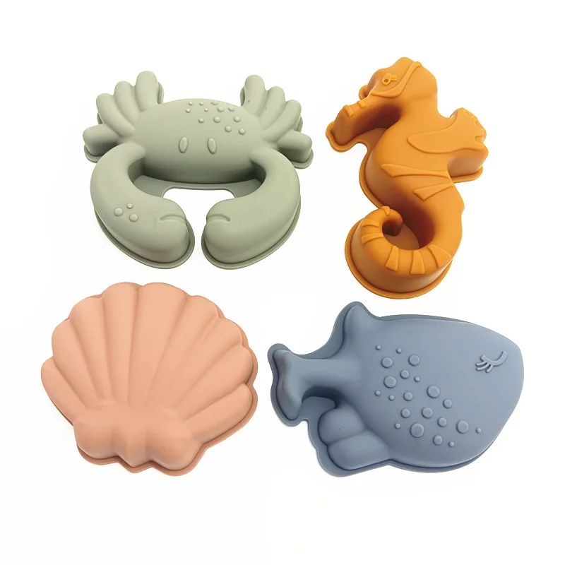 Animal Fruits Silicone 4pcs/Set Sand Mold Seaside Digging So - 图3