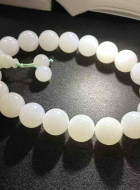 保真正品脂白新疆和田玉佛珠手持单颗13mm手链手串玉质油润