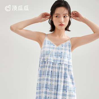 Dingguagua suspender nightgown ສໍາລັບແມ່ຍິງ summer ຝ້າຍບໍລິສຸດໃນເຮືອນ pajamas