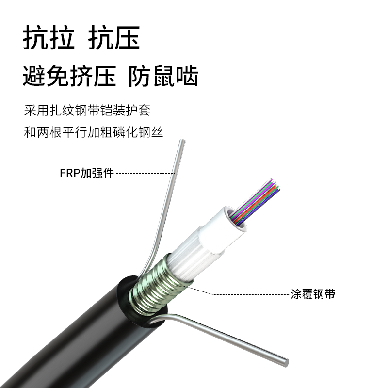 博扬 BY-GYXTW-12A1a 铠装12芯多模室外光缆OM2(50/125)GYXTW中 - 图3