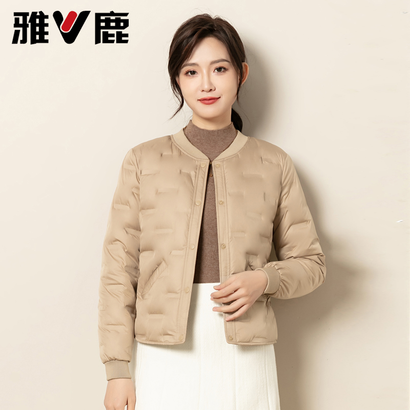 雅鹿2025新款羽绒内胆女加绒加厚内穿修身短款中老年妈妈羽绒服冬 - 图2