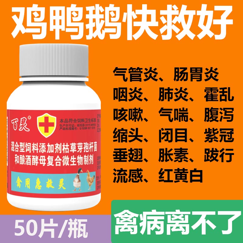 老产品禽类急救片鸡药兽用鸡瘟鸡鸭鹅咳嗽拉稀消炎气喘50片常备药 - 图3